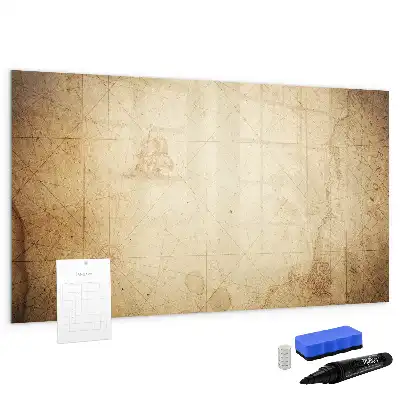 Magnetische Schreibtafel im Weltkarten-Design alte Weltkarte