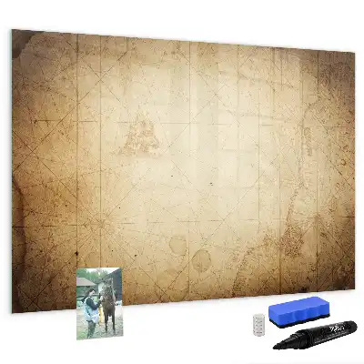 Magnetische Schreibtafel im Weltkarten-Design alte Weltkarte