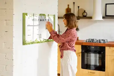 Beschreibbare Magnettafel für das Wochenmenü