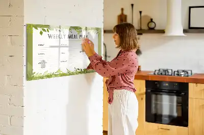 Beschreibbare Magnettafel für das Wochenmenü