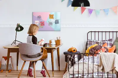 Schreib-Magnettafel mit Pastellmuster