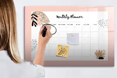Magnetische Schreibtafel mit Blumenmuster als Planer
