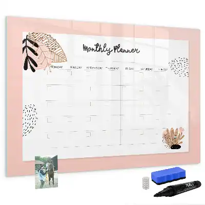 Magnetische Schreibtafel mit Blumenmuster als Planer