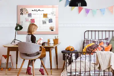 Magnetische Schreibtafel mit Blumenmuster als Planer