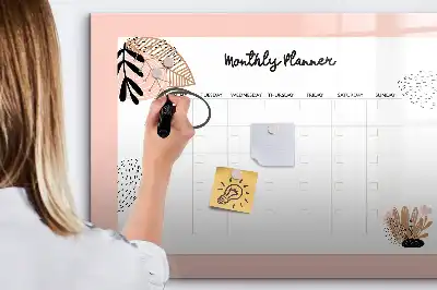Magnetische Schreibtafel mit Blumenmuster als Planer