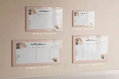 Magnetische Schreibtafel mit Blumenmuster als Planer
