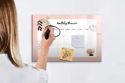 Magnetische Schreibtafel mit Blumenmuster als Planer