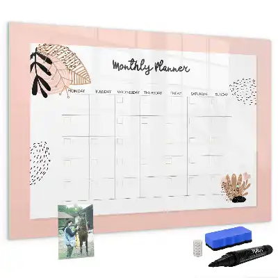 Magnetische Schreibtafel mit Blumenmuster als Planer