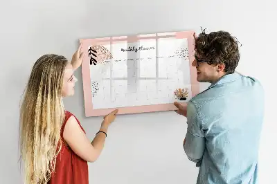 Magnetische Schreibtafel mit Blumenmuster als Planer