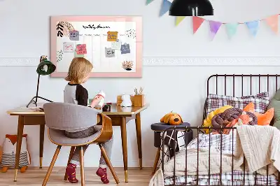 Magnetische Schreibtafel mit Blumenmuster als Planer