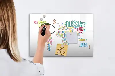 Schreib-Magnettafel mit Staatsnamen