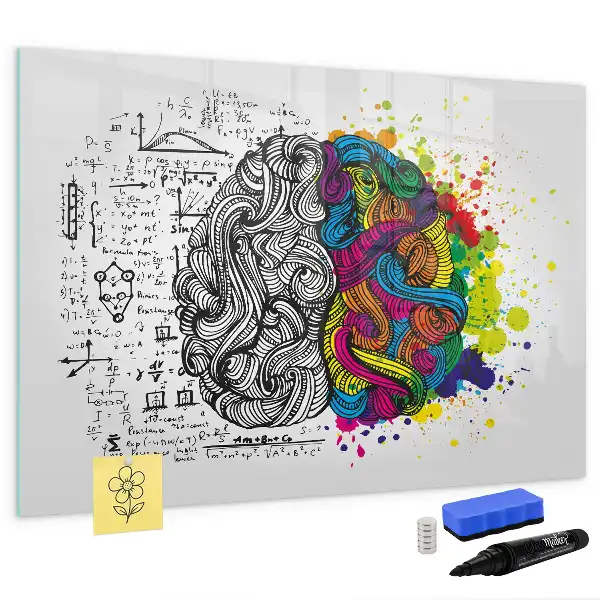 Schreib-Magnettafel mit Gehirn-Abstraktions-Motiv