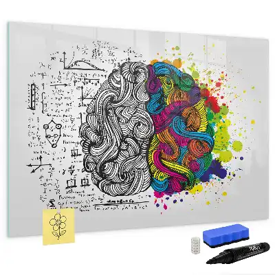 Schreib-Magnettafel mit Gehirn-Abstraktions-Motiv