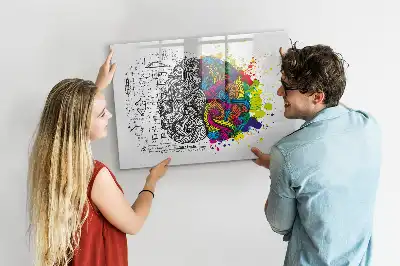 Schreib-Magnettafel mit Gehirn-Abstraktions-Motiv