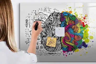 Schreib-Magnettafel mit Gehirn-Abstraktions-Motiv