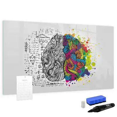 Schreib-Magnettafel mit Gehirn-Abstraktions-Motiv