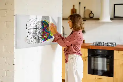 Schreib-Magnettafel mit Gehirn-Abstraktions-Motiv