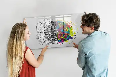 Schreib-Magnettafel mit Gehirn-Abstraktions-Motiv