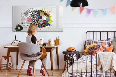 Schreib-Magnettafel mit Gehirn-Abstraktions-Motiv