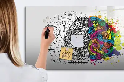 Schreib-Magnettafel mit Gehirn-Abstraktions-Motiv