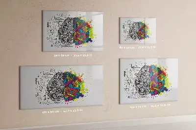 Schreib-Magnettafel mit Gehirn-Abstraktions-Motiv