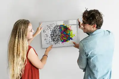 Schreib-Magnettafel mit Gehirn-Abstraktions-Motiv