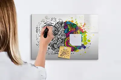 Schreib-Magnettafel mit Gehirn-Abstraktions-Motiv