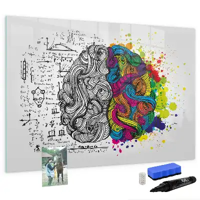 Schreib-Magnettafel mit Gehirn-Abstraktions-Motiv