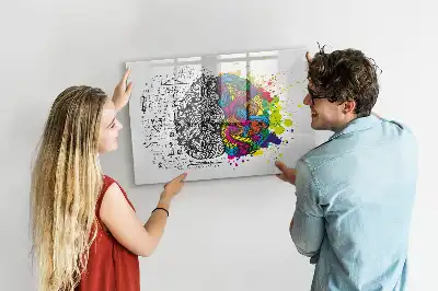 Schreib-Magnettafel mit Gehirn-Abstraktions-Motiv
