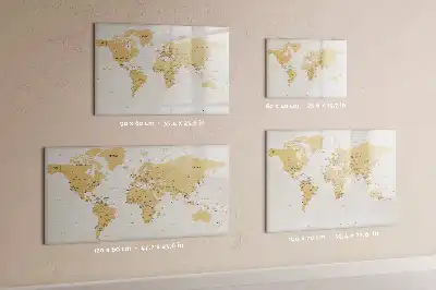 Politische Weltkarte als beschreibbare Magnettafel