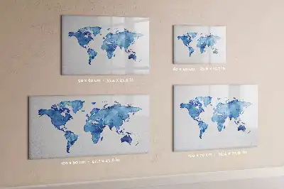 Schreib-Magnettafel mit Aquarell-Weltkarte