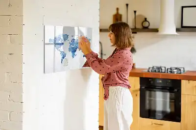 Schreib-Magnettafel mit Aquarell-Weltkarte