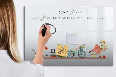 Beschreibbare Magnettafel als praktischer Wochenplaner