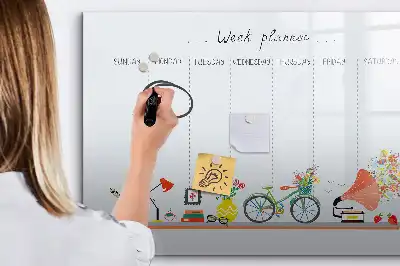 Beschreibbare Magnettafel als praktischer Wochenplaner