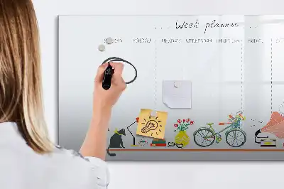 Beschreibbare Magnettafel als praktischer Wochenplaner