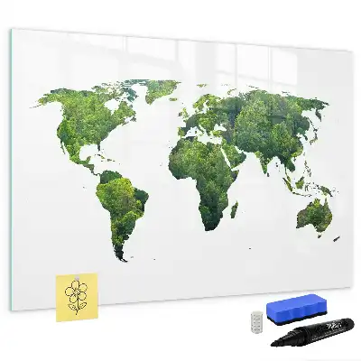 Ökologische Magnettafel Weltkarte beschreibbare Ausführung