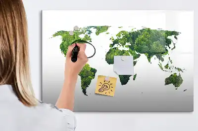 Ökologische Magnettafel Weltkarte beschreibbare Ausführung