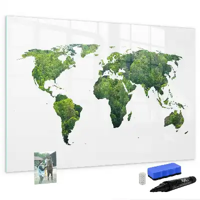 Ökologische Magnettafel Weltkarte beschreibbare Ausführung