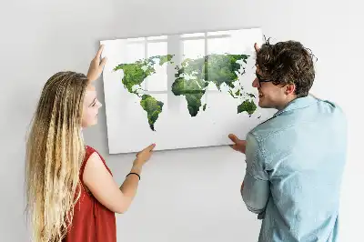 Ökologische Magnettafel Weltkarte beschreibbare Ausführung