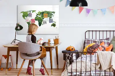 Ökologische Magnettafel Weltkarte beschreibbare Ausführung