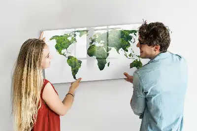 Ökologische Magnettafel Weltkarte beschreibbare Ausführung