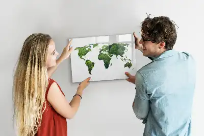 Ökologische Magnettafel Weltkarte beschreibbare Ausführung