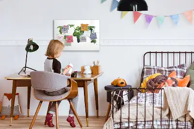 Ökologische Magnettafel Weltkarte beschreibbare Ausführung