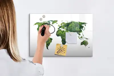 Ökologische Magnettafel Weltkarte beschreibbare Ausführung