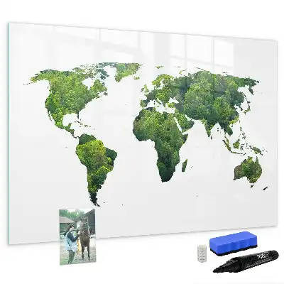 Ökologische Magnettafel Weltkarte beschreibbare Ausführung