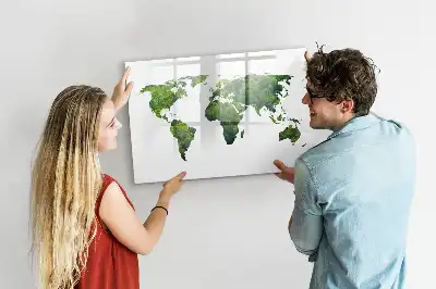 Ökologische Magnettafel Weltkarte beschreibbare Ausführung