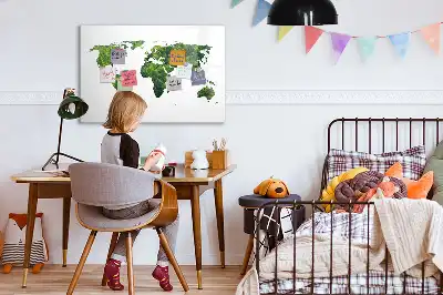 Ökologische Magnettafel Weltkarte beschreibbare Ausführung