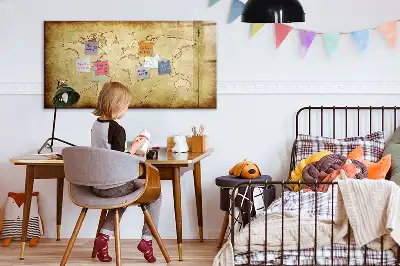 Schreib-Magnettafel mit Motiv Alte Weltkarte