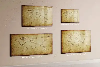 Schreib-Magnettafel mit Motiv Alte Weltkarte