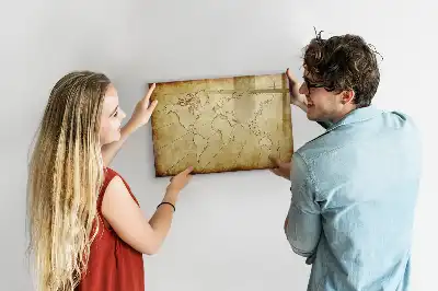 Schreib-Magnettafel mit Motiv Alte Weltkarte